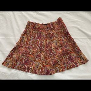 Zara High waist paisley skirt